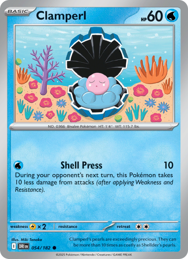 Clamperl 054/244 — Destined Rivals (English Pokémon TCG card)