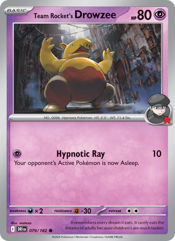 Team Rocket's Drowzee 079/244 — Destined Rivals (English Pokémon TCG card)