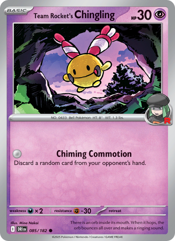 Team Rocket's Chingling 085/244 — Destined Rivals (English Pokémon TCG card)