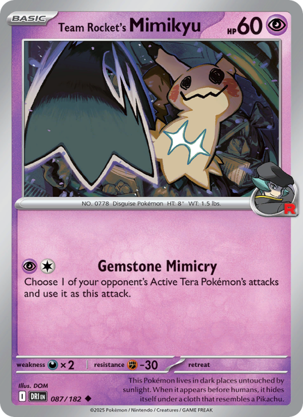 Team Rocket's Mimikyu 087/244 — Destined Rivals (English Pokémon TCG card)