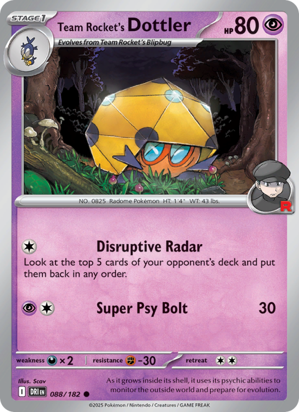 Team Rocket's Dottler 088/244 — Destined Rivals (English Pokémon TCG card)