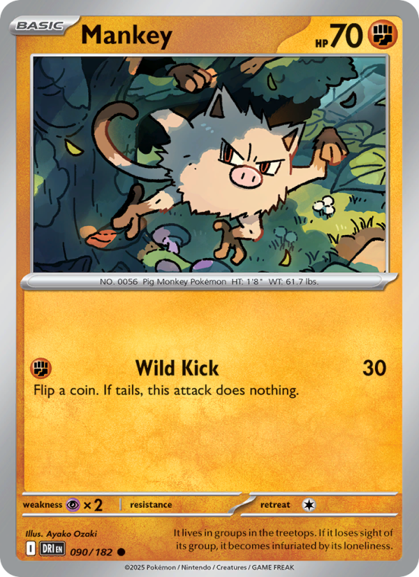 Mankey 090/244 — Destined Rivals (English Pokémon TCG card)