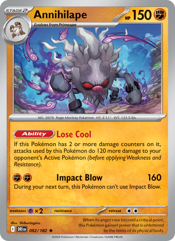 Annihilape 092/244 — Destined Rivals (English Pokémon TCG card)