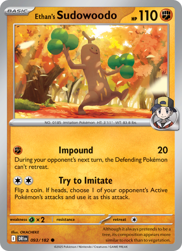 Ethan's Sudowoodo 093/244 — Destined Rivals (English Pokémon TCG card)