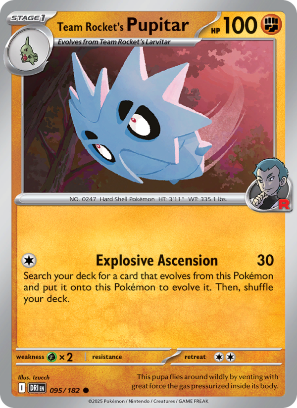 Team Rocket's Pupitar 095/244 — Destined Rivals (English Pokémon TCG card)
