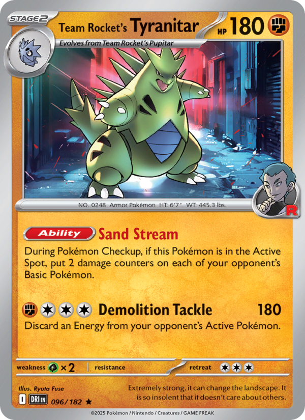 Team Rocket's Tyranitar 096/244 — Destined Rivals (English Pokémon TCG card)