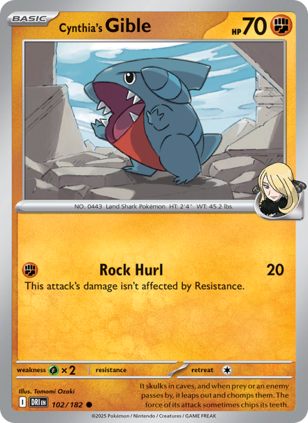 Cynthia's Gible 102/244 — Destined Rivals (English Pokémon TCG card)