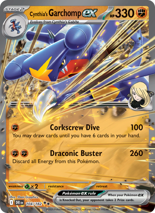 Cynthia's Garchomp ex 104/244 — Destined Rivals (English Pokémon TCG card)