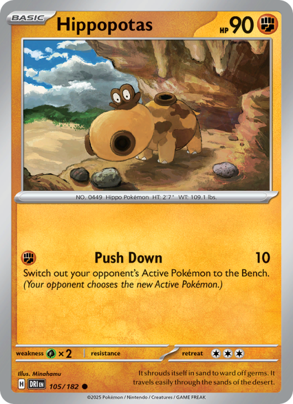 Hippopotas 105/244 — Destined Rivals (English Pokémon TCG card)