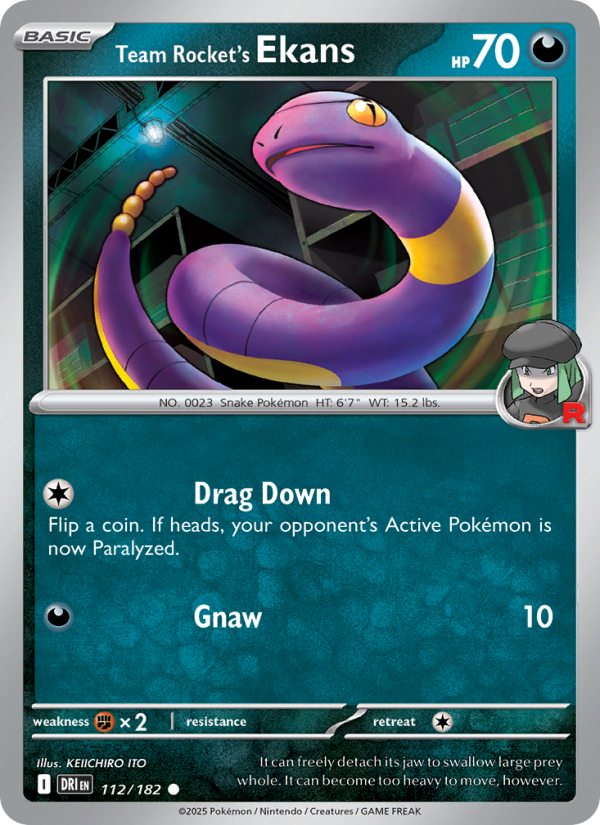 Team Rocket's Ekans 112/244 — Destined Rivals (English Pokémon TCG card)