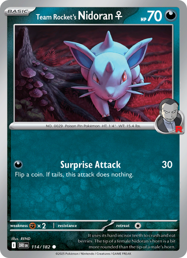 Team Rocket's Nidoran ♀ 114/244 — Destined Rivals (English Pokémon TCG card)