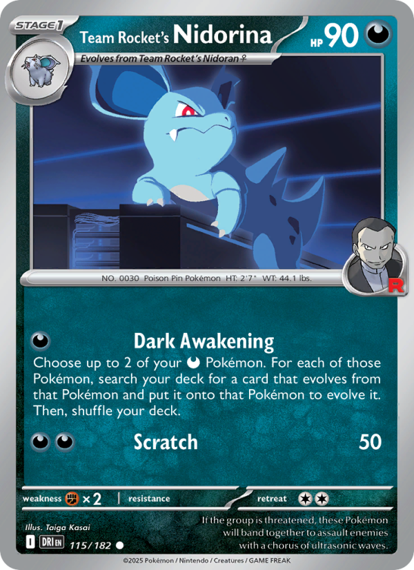 Team Rocket's Nidorina 115/244 — Destined Rivals (English Pokémon TCG card)