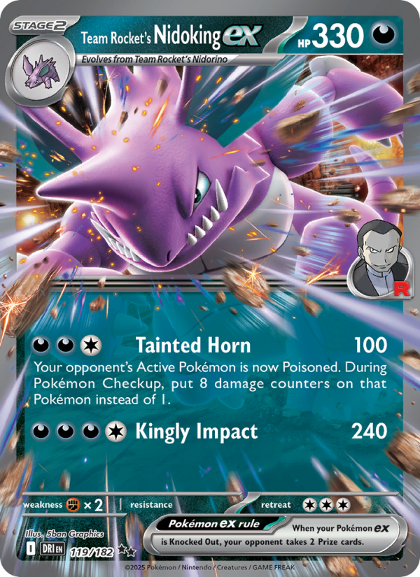 Team Rocket's Nidoking ex 119/244 — Destined Rivals (English Pokémon TCG card)