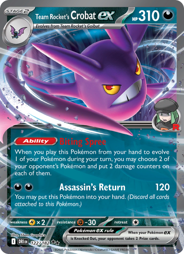 Team Rocket's Crobat ex 122/244 — Destined Rivals (English Pokémon TCG card)