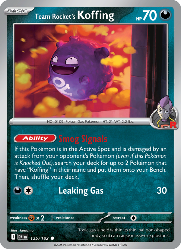 Team Rocket's Koffing 125/244 — Destined Rivals (English Pokémon TCG card)