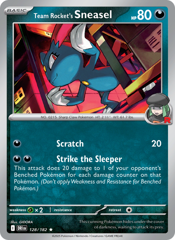 Team Rocket's Sneasel 128/244 — Destined Rivals (English Pokémon TCG card)