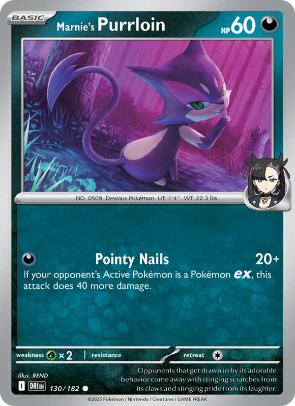 Marnie's Purrloin 130/244 — Destined Rivals (English Pokémon TCG card)