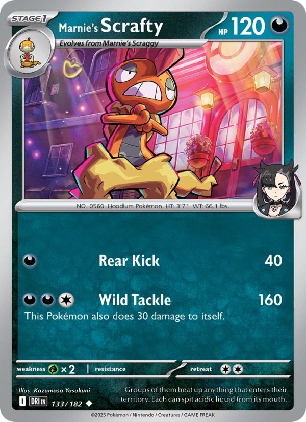 Marnie's Scrafty 133/244 — Destined Rivals (English Pokémon TCG card)