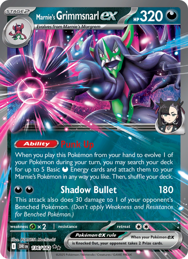 Marnie's Grimmsnarl ex 136/244 — Destined Rivals (English Pokémon TCG card)