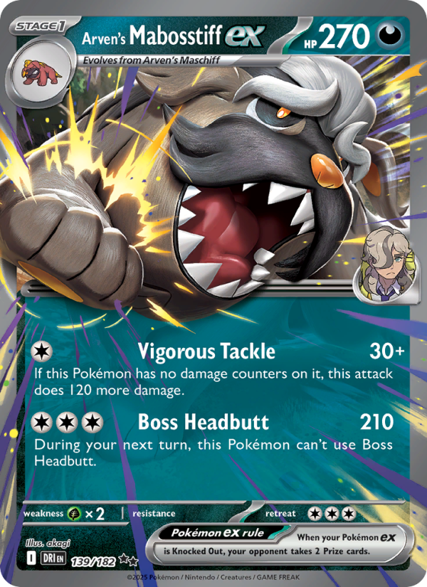 Arven's Mabosstiff ex 139/244 — Destined Rivals (English Pokémon TCG card)