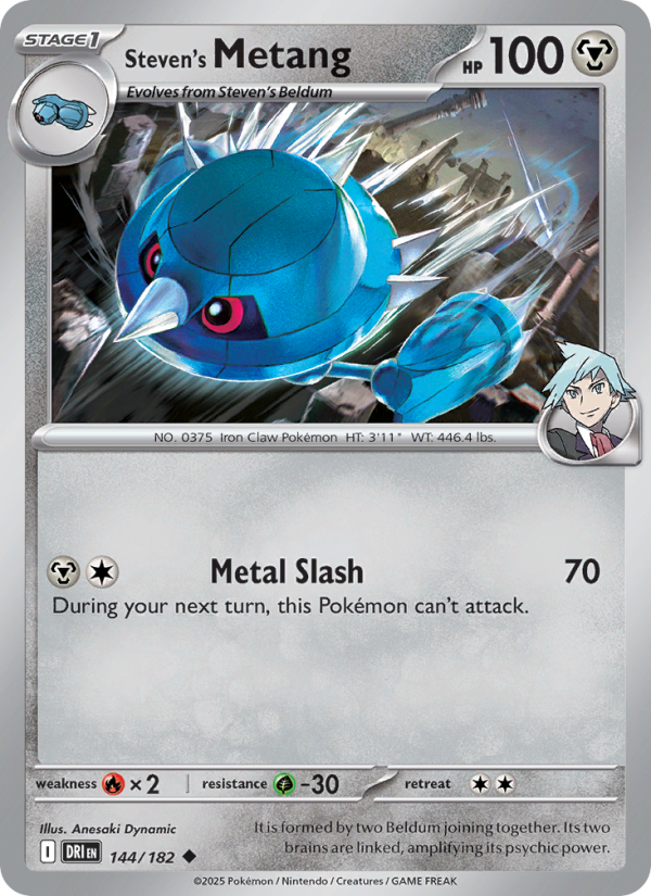 Steven's Metang 144/244 — Destined Rivals (English Pokémon TCG card)