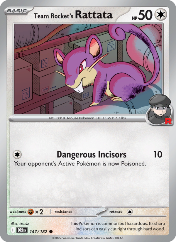 Team Rocket's Rattata 147/244 — Destined Rivals (English Pokémon TCG card)