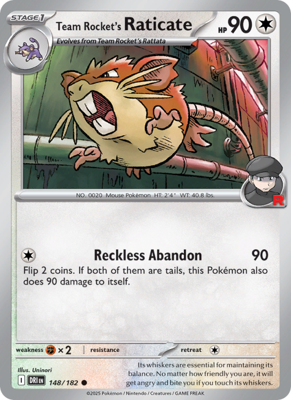 Team Rocket's Raticate 148/244 — Destined Rivals (English Pokémon TCG card)
