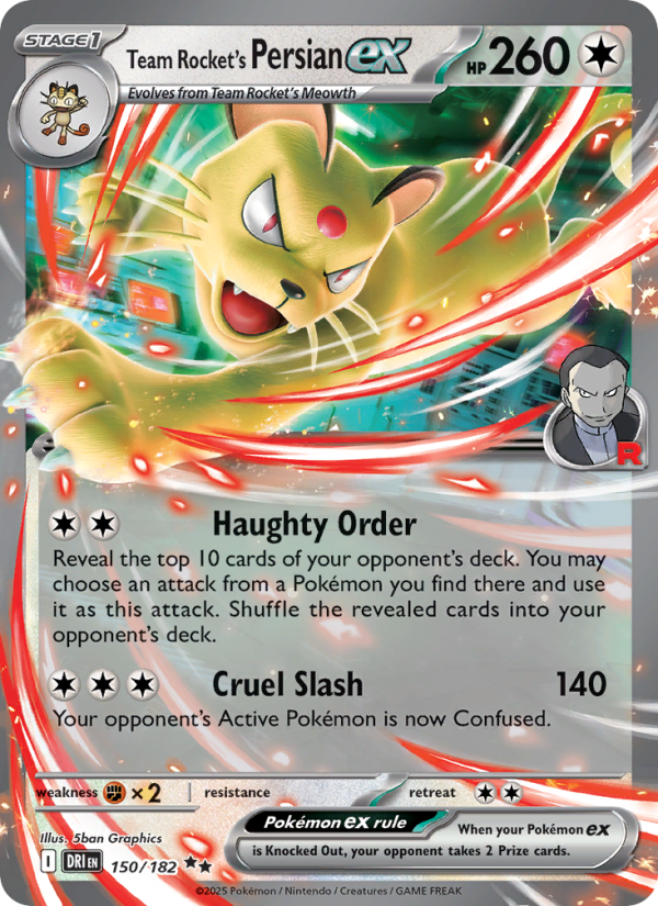 Team Rocket's Persian ex 150/244 — Destined Rivals (English Pokémon TCG card)