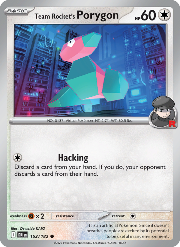 Team Rocket's Porygon 153/244 — Destined Rivals (English Pokémon TCG card)