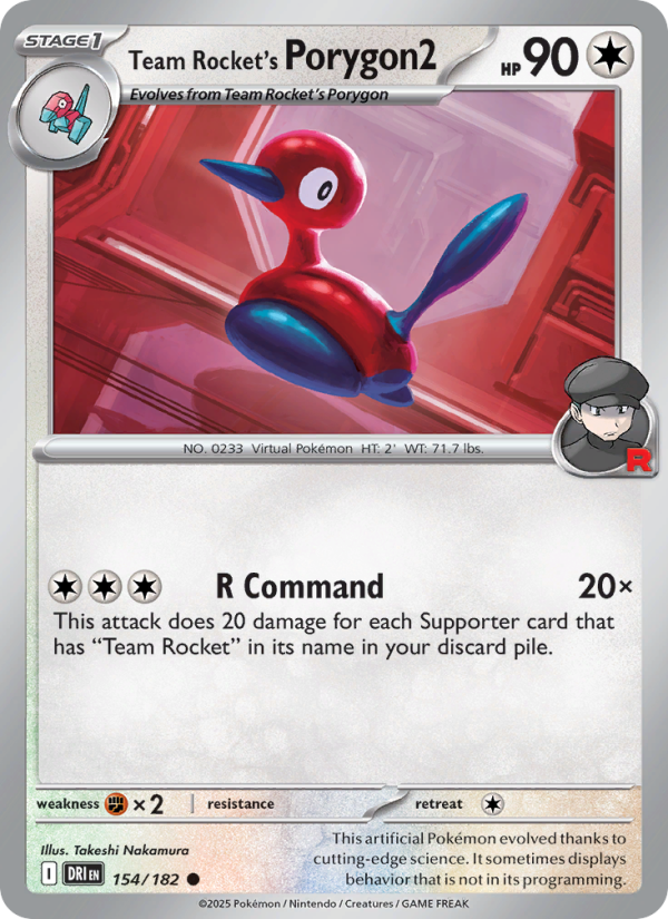 Team Rocket's Porygon2 154/244 — Destined Rivals (English Pokémon TCG card)