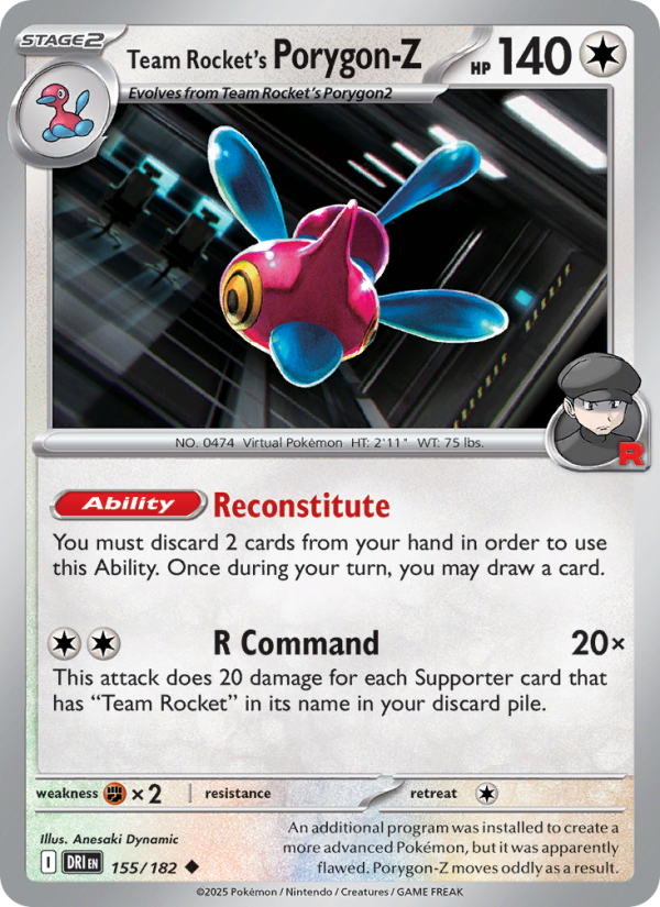 Team Rocket's Porygon-Z 155/244 — Destined Rivals (English Pokémon TCG card)