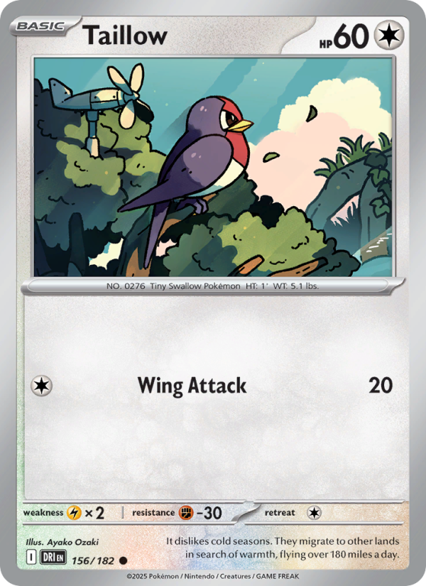 Taillow 156/244 — Destined Rivals (English Pokémon TCG card)