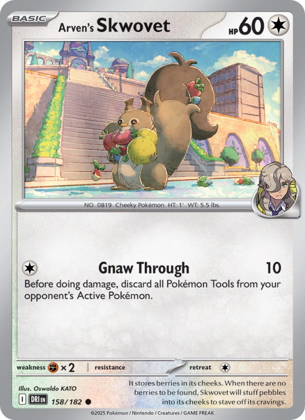 Arven's Skwovet 158/244 — Destined Rivals (English Pokémon TCG card)
