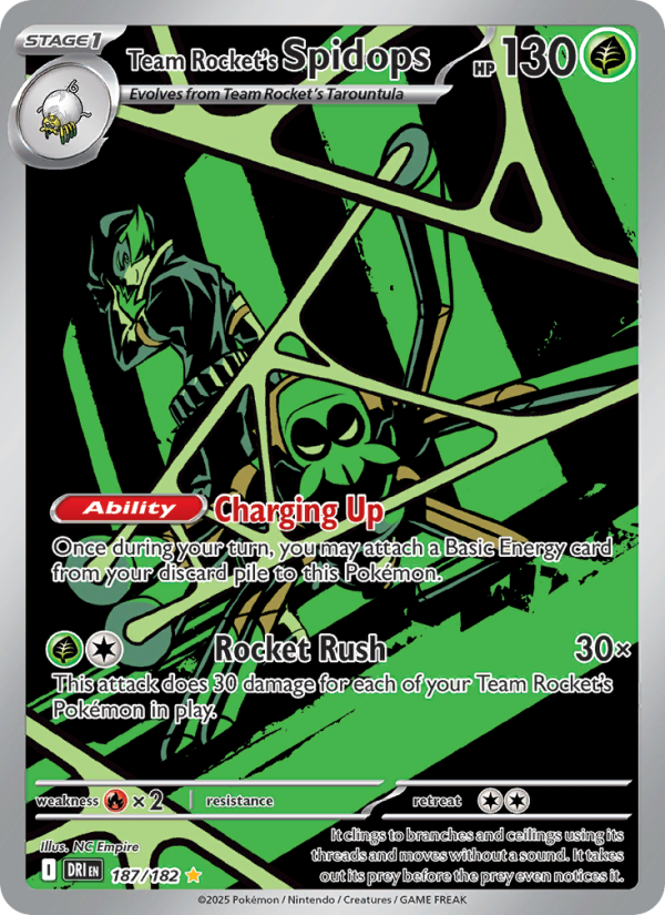 Team Rocket's Spidops 187/244 — Destined Rivals (English Pokémon TCG card)