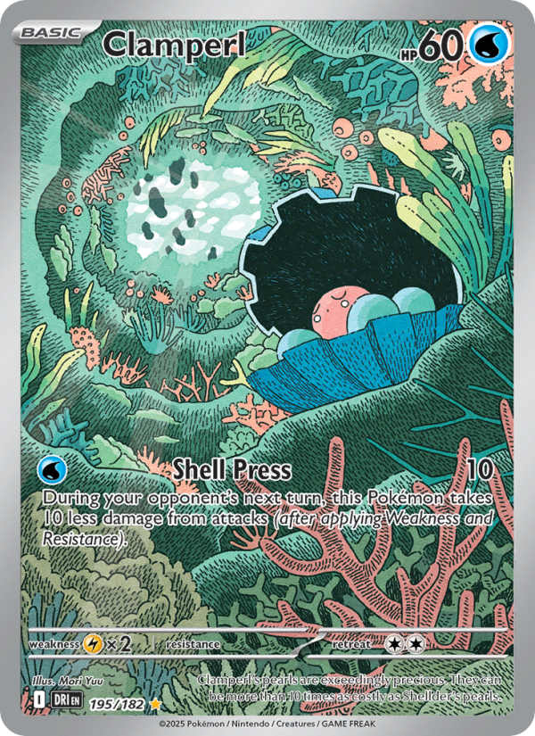 Clamperl 195/244 — Destined Rivals (English Pokémon TCG card)