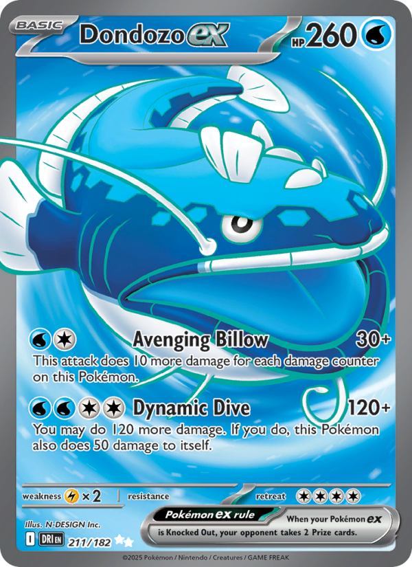 Dondozo ex 211/244 — Destined Rivals (English Pokémon TCG card)