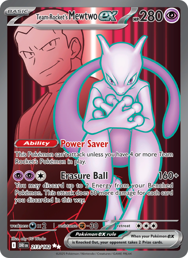 Team Rocket's Mewtwo ex 213/244 — Destined Rivals (English Pokémon TCG card)