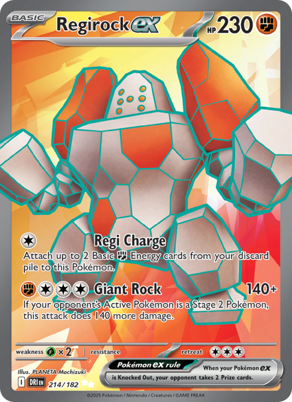 Regirock ex 214/244 — Destined Rivals (English Pokémon TCG card)