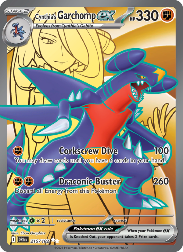 Cynthia's Garchomp ex 215/244 — Destined Rivals (English Pokémon TCG card)