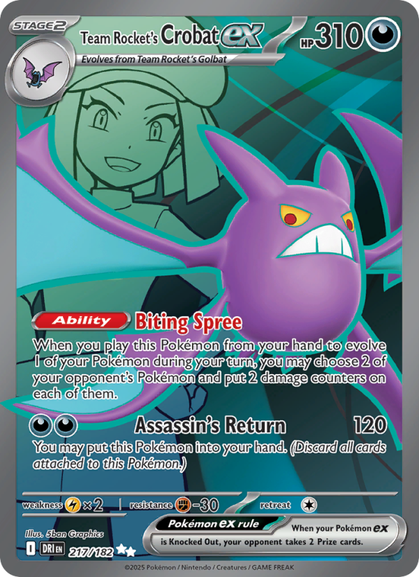 Team Rocket's Crobat ex 217/244 — Destined Rivals (English Pokémon TCG card)