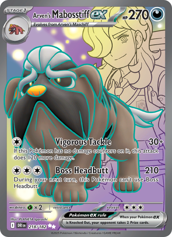 Arven's Mabosstiff ex 218/244 — Destined Rivals (English Pokémon TCG card)