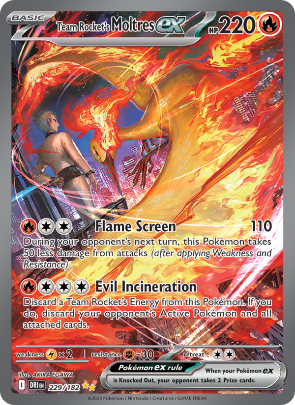 Team Rocket's Moltres ex 229/244 — Destined Rivals (English Pokémon TCG card)