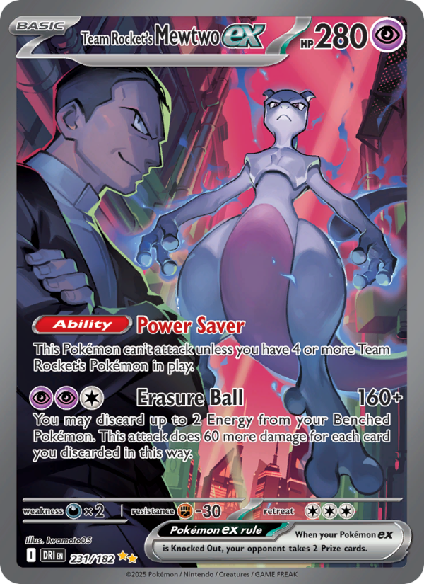 Team Rocket's Mewtwo ex 231/244 — Destined Rivals (English Pokémon TCG card)
