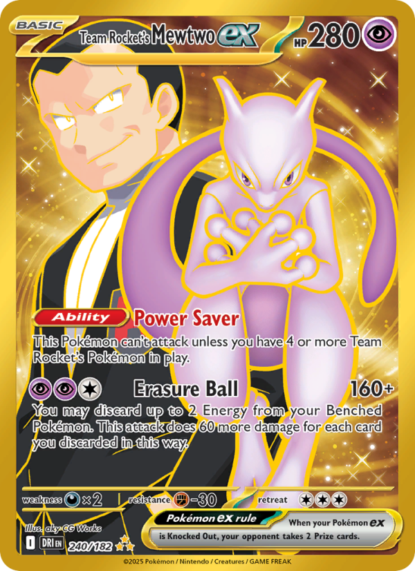 Team Rocket's Mewtwo ex 240/244 — Destined Rivals (English Pokémon TCG card)