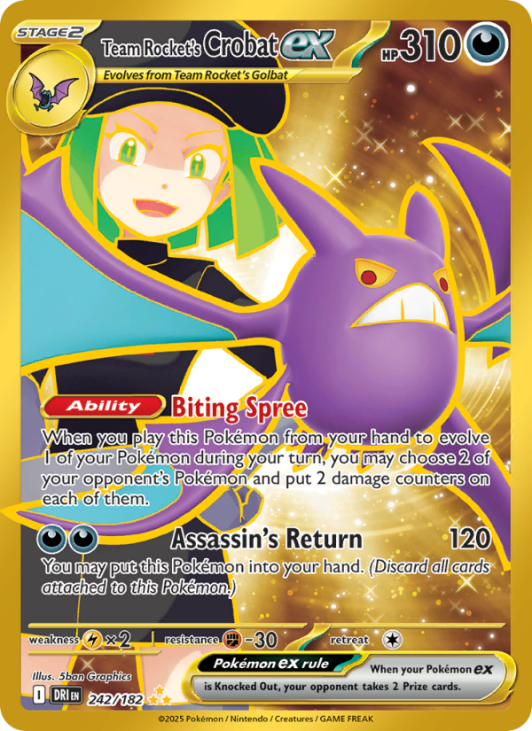 Team Rocket's Crobat ex 242/244 — Destined Rivals (English Pokémon TCG card)