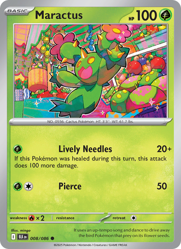 Maractus 008/172 — Black Bolt (English Pokémon TCG card)