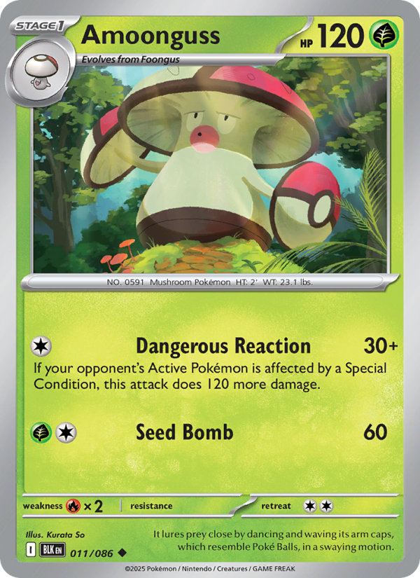 Amoonguss 011/172 — Black Bolt (English Pokémon TCG card)