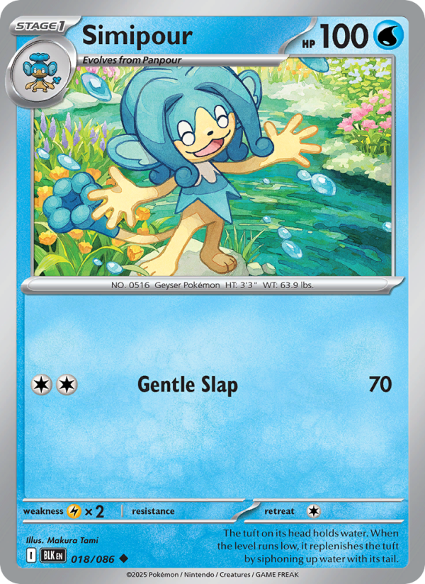 Simipour 018/172 — Black Bolt (English Pokémon TCG card)