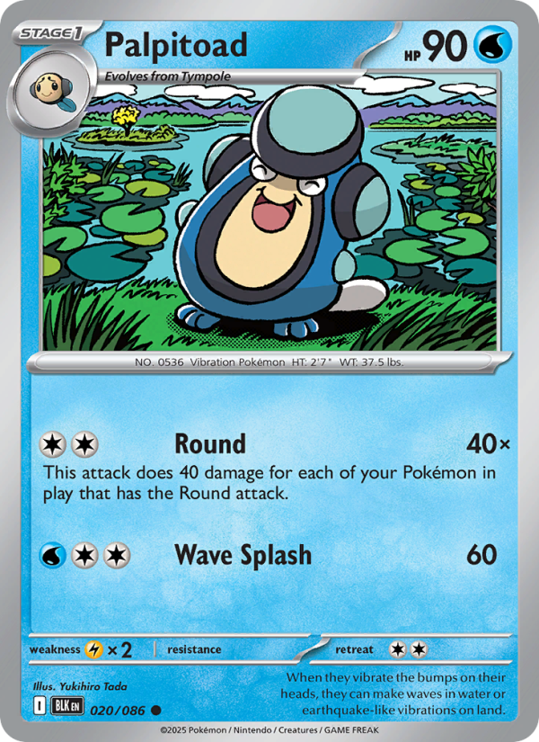 Palpitoad 020/172 — Black Bolt (English Pokémon TCG card)