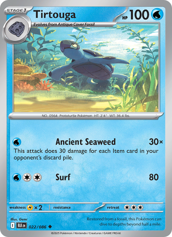 Tirtouga 022/172 — Black Bolt (English Pokémon TCG card)